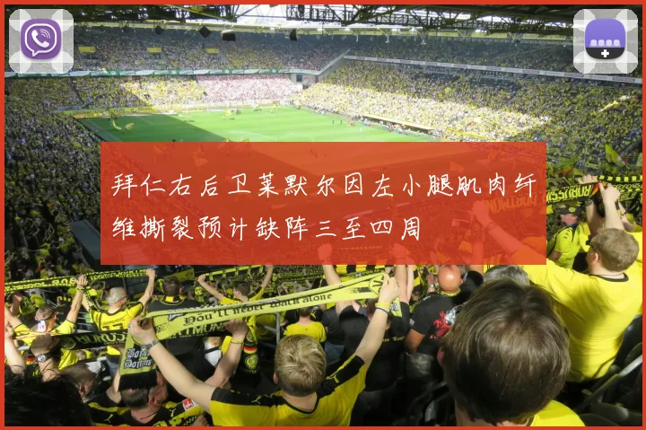 拜仁右后卫莱默尔因左小腿肌肉纤维撕裂预计缺阵三至四周